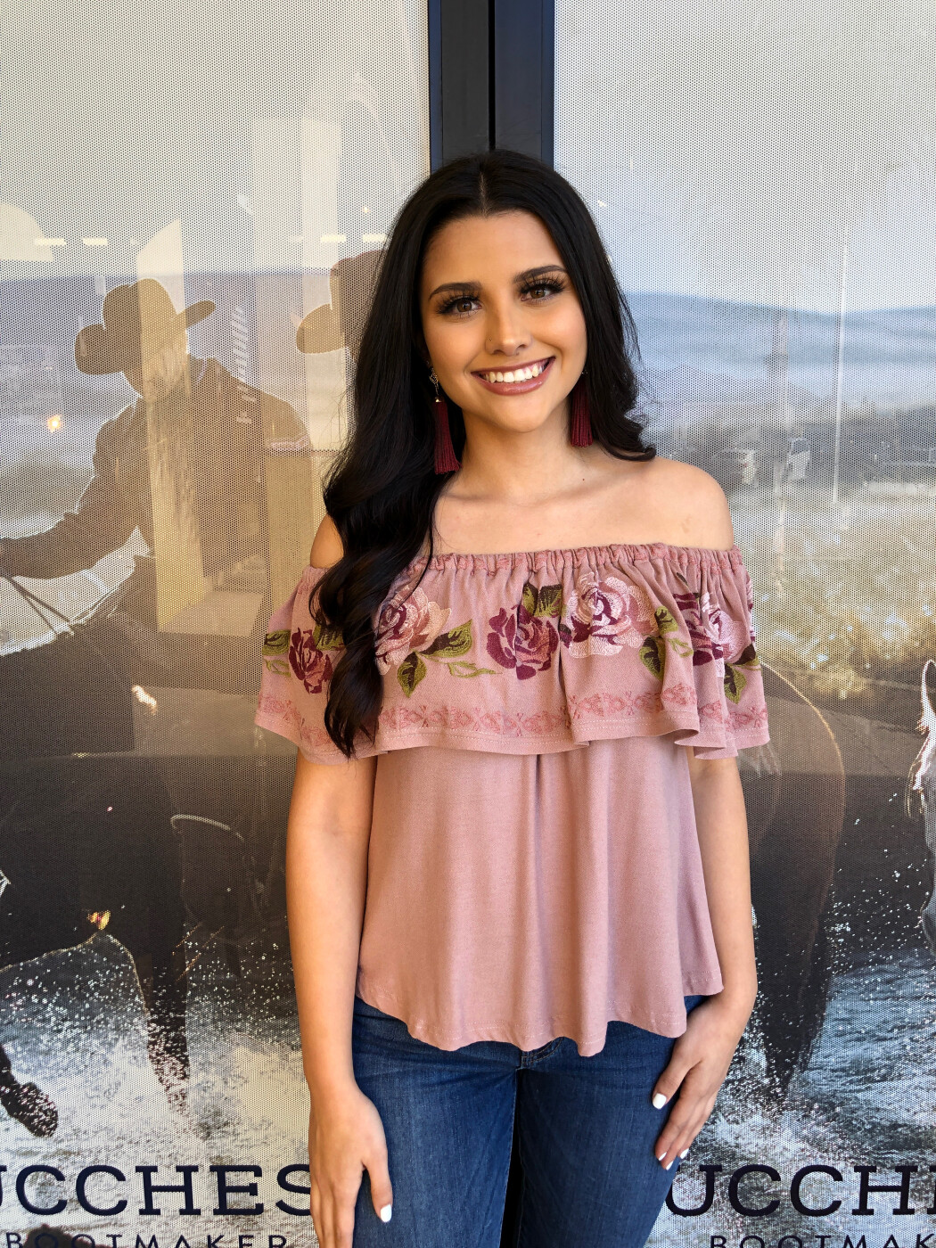 Alicia ” Floral Embroidery Off The Shoulder Top ( Mauve ) Ale Accessories