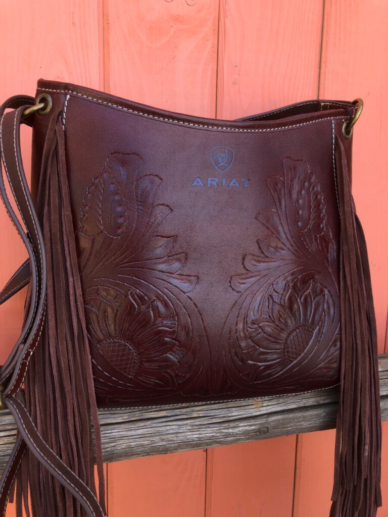 Ariat Victoria Floral Tooling And Fringe Concealed Carry Crossbody