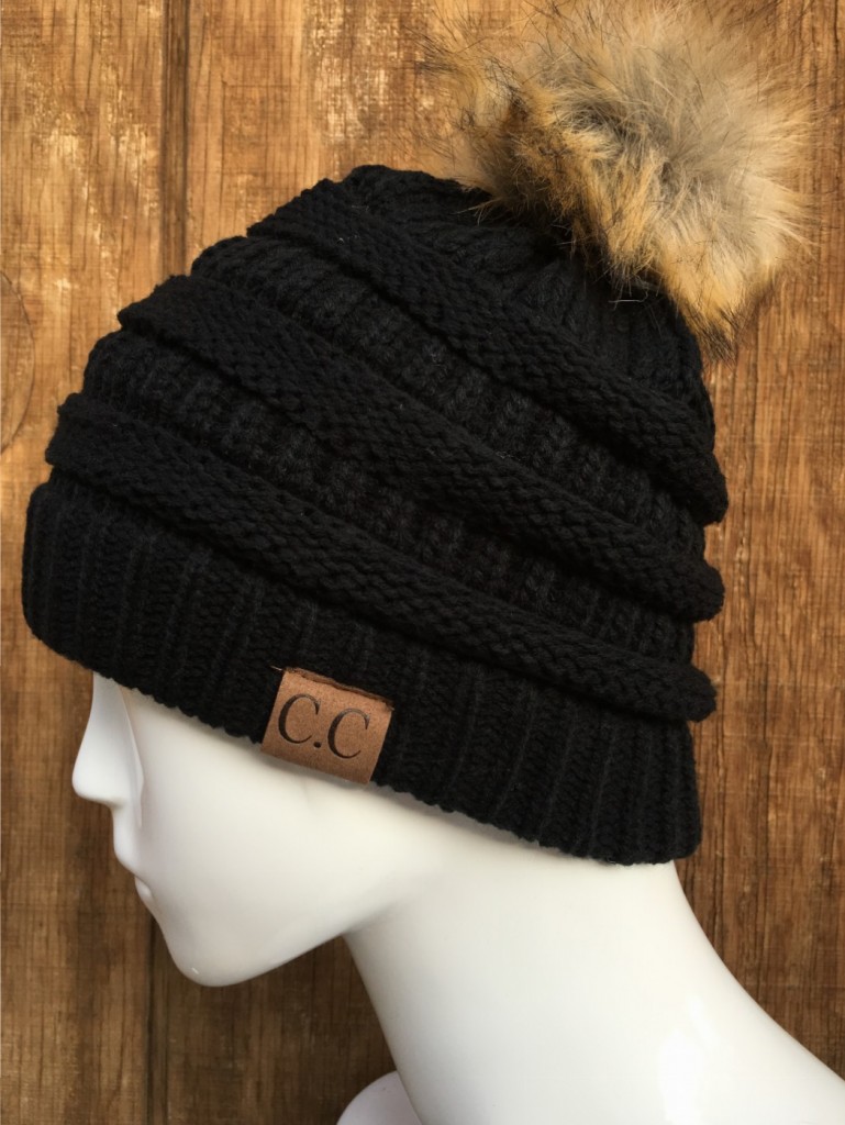 Black ” POM POM CC Beanie – Ale Accessories