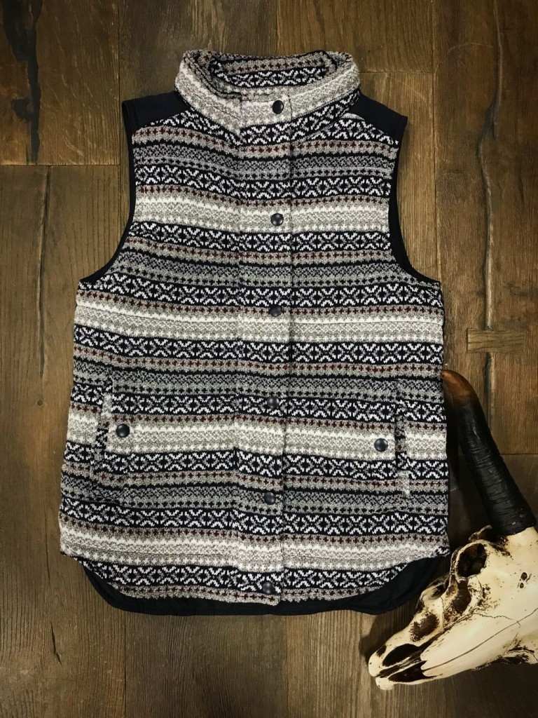 Aztec Pattern Vest ( Navy Blue )