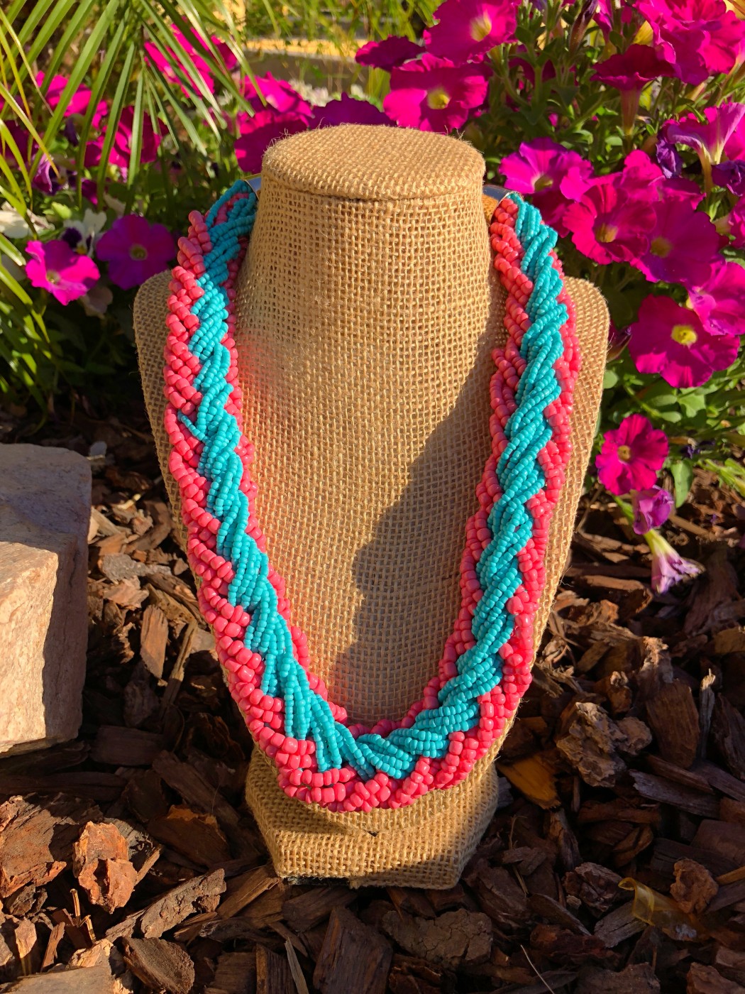 Handcrafted Southwestern Peyote with a Twist Beaded Necklace | aftcra
