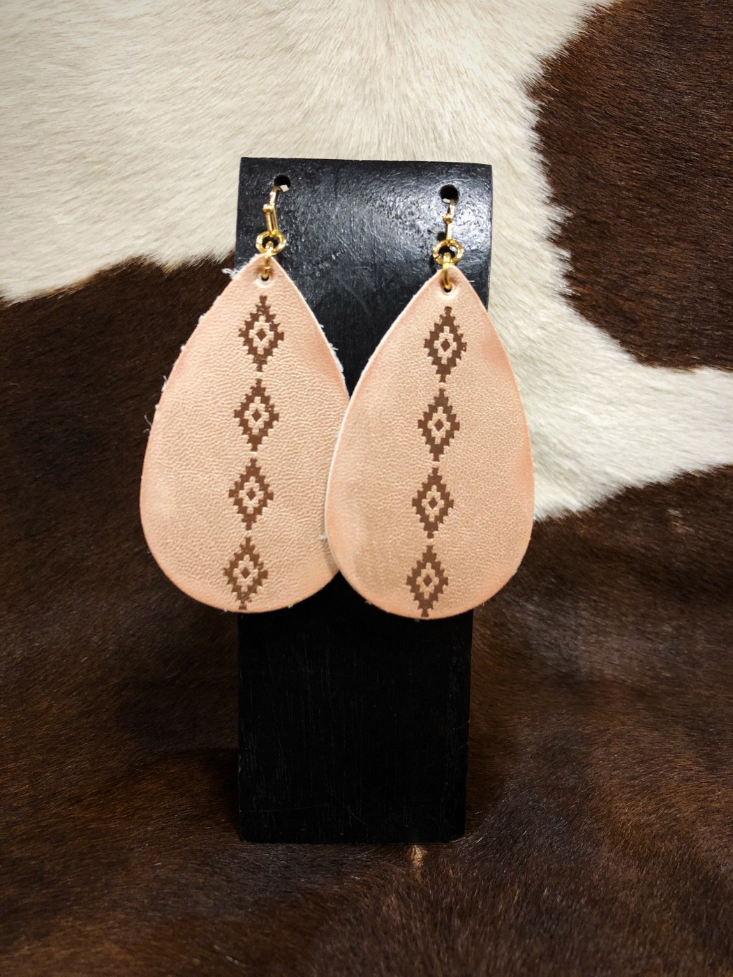faux leather drop earrings