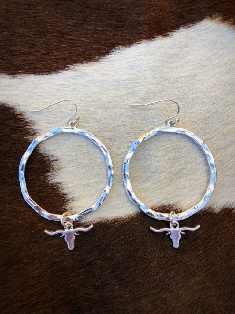 longhorn hoop earring