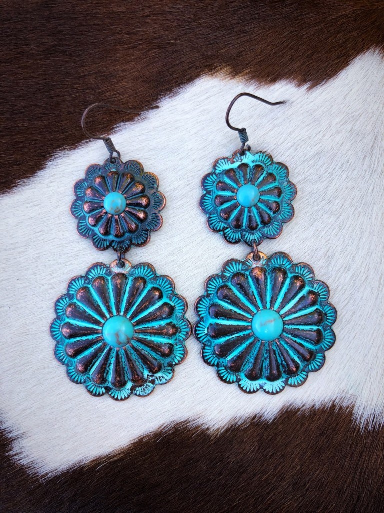western concho earrings