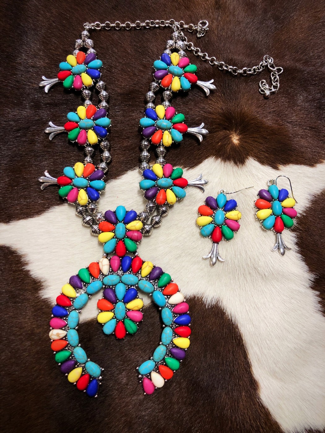 Jewelry, Multicolor Squash Blossom Necklace
