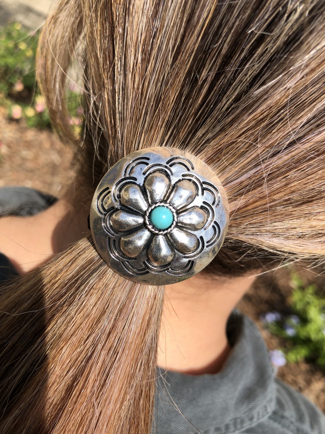 Western Hair Tie ( 01 Silver / Turquoise ) – Ale Accessories