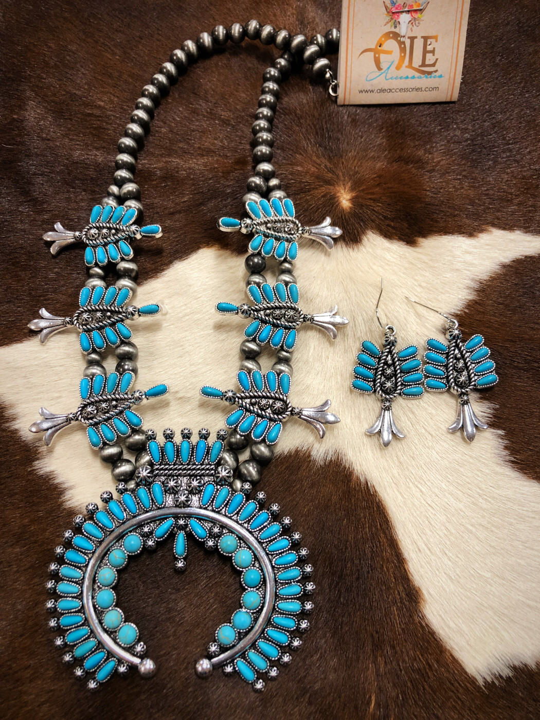 Vintage 1940's Navajo Bisbee Turquoise Coin Silver Dimes Squash Blossom  Necklace