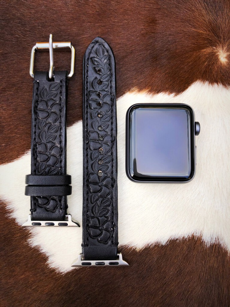 leather tooled watch band