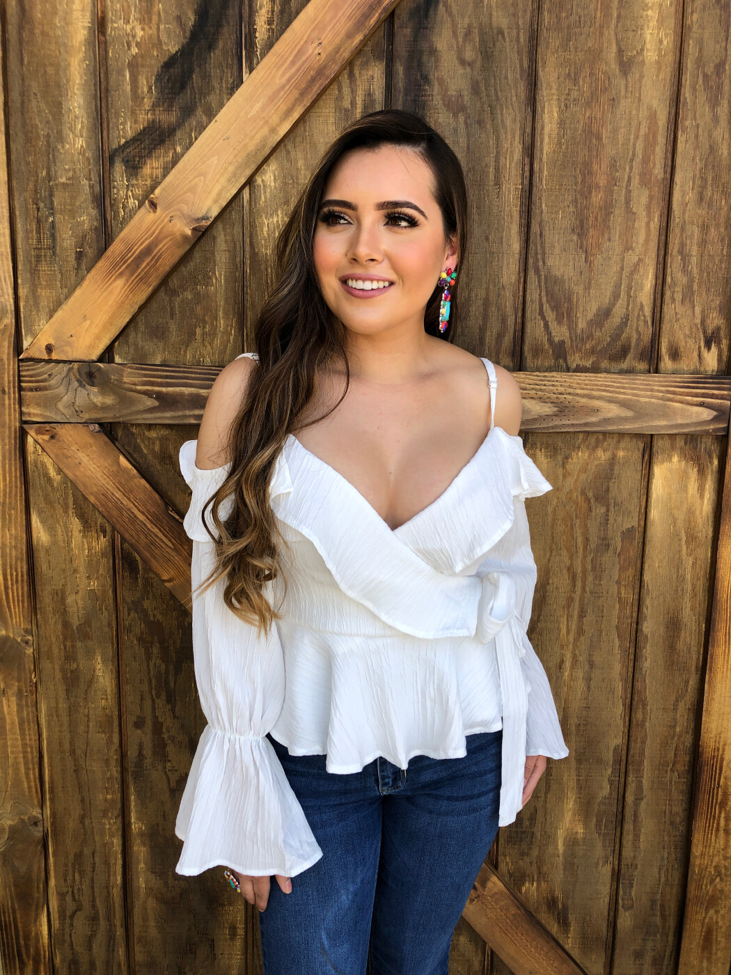 Wrap Side Tie Long Sleeve Top 