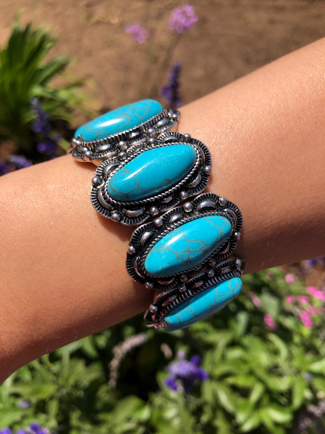 3pcs Vintage Western Style PU Leather Bracelet Set With Turquoise Bead –  Hayco Country