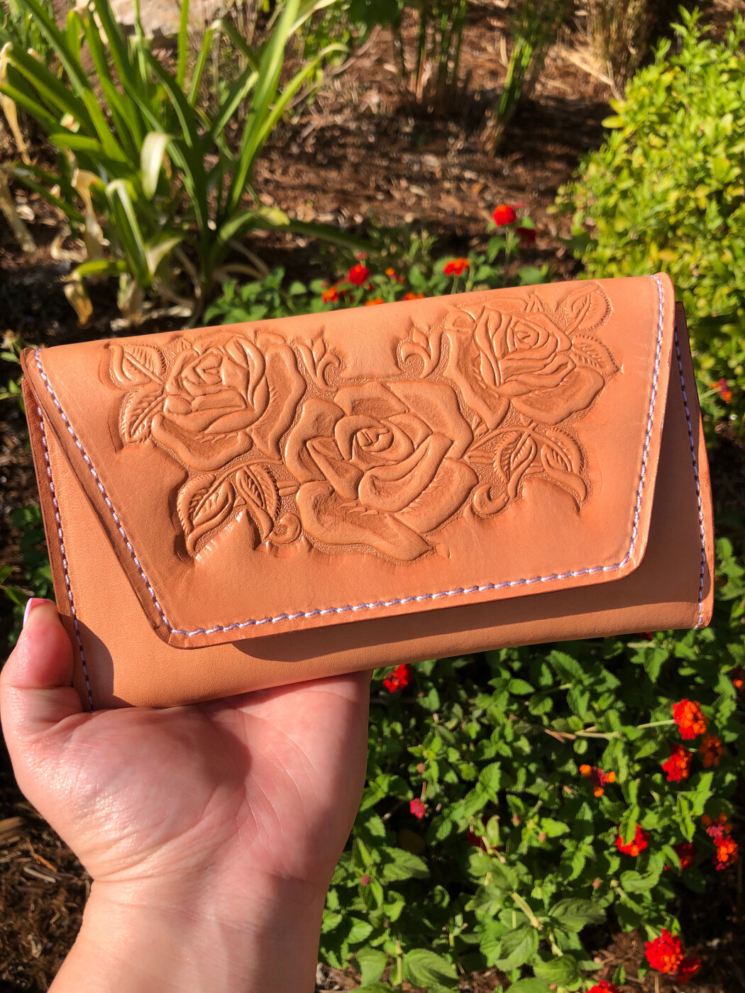 Ladies Leather Hand Painted Wallet