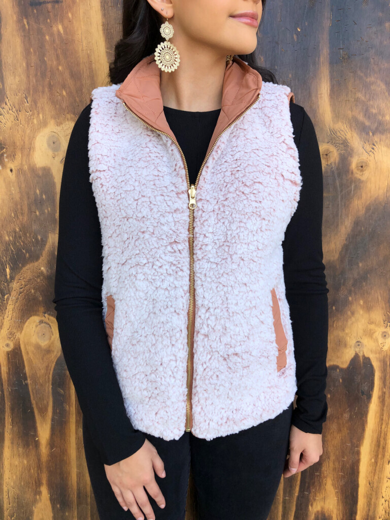 Joanna ” Reversible Quilted Padding Vest ( Clay ) – Ale Accessories