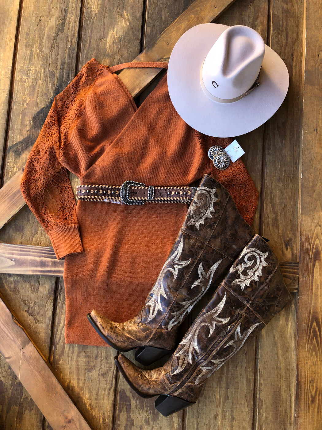 rust color sweater dress