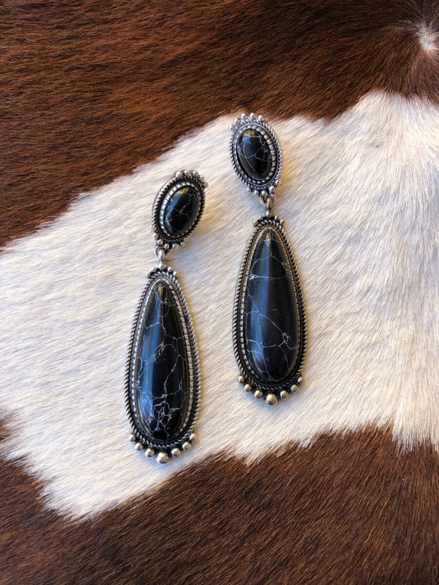 black western earrings