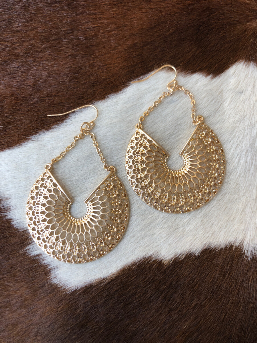 Alejandra  Fish Hook Earrings ( Gold )