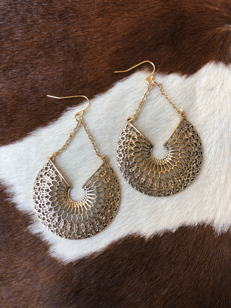 Alejandra  Fish Hook Earrings ( Antique Gold )