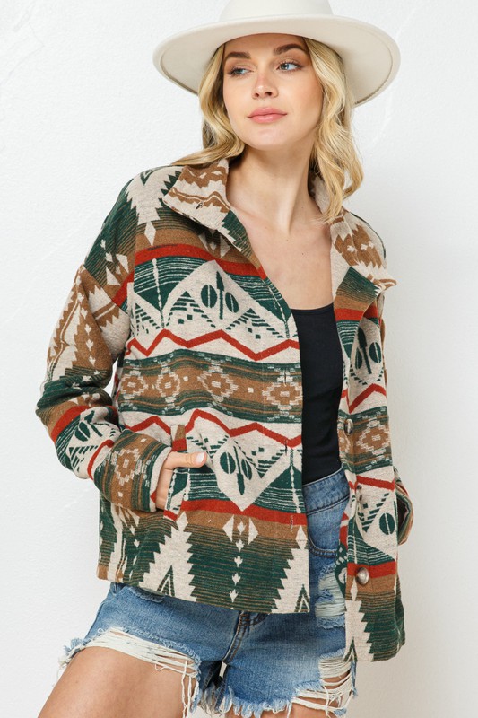 Country Girl ” Aztec Jacket ( Hunter Green ) – Ale Accessories