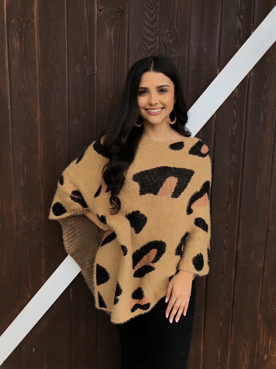 fetch Canteen Traffic jam Maddie ” Large Cheetah Print Poncho ( Camel ) – Ale Accessories