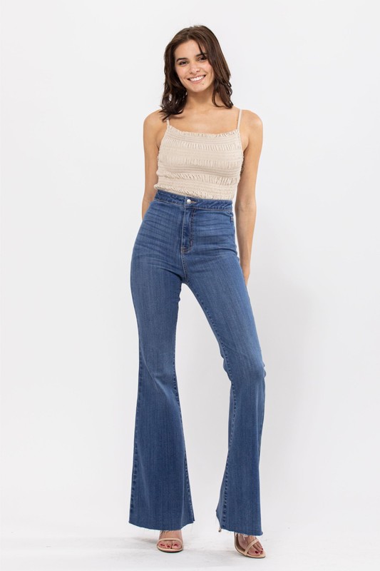 Kimberly ” Mid Rise Flare Jeans ( Dark Wash ) – Ale Accessories