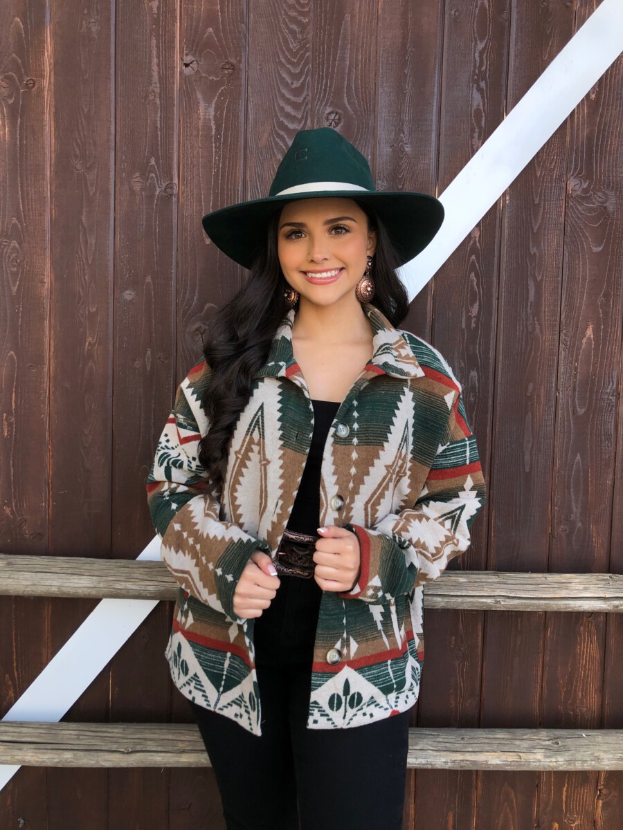 Country Girl ” Aztec Jacket ( Hunter Green ) – Ale Accessories