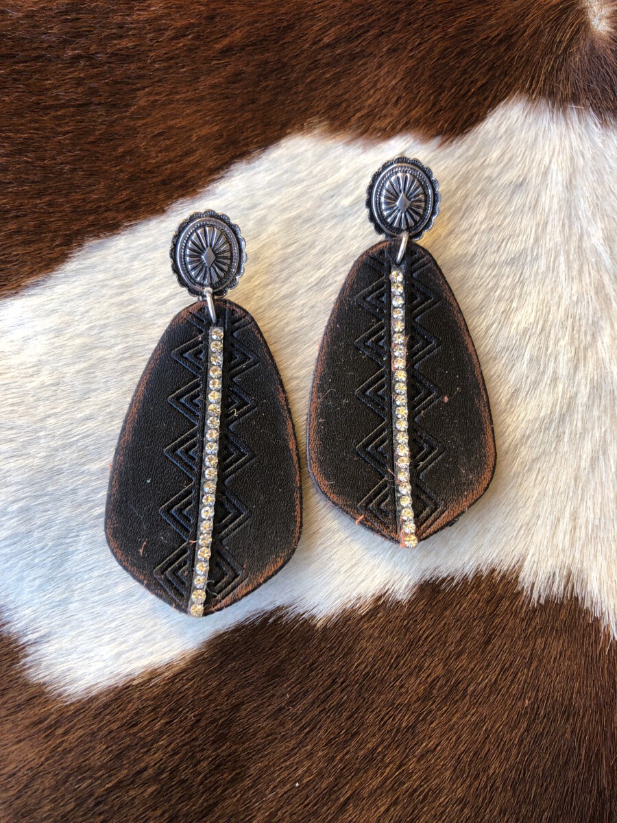 Double Sided Faux Leather Earrings With Glitter Layer, Thick Leather, Gold,  Bronze - Etsy
