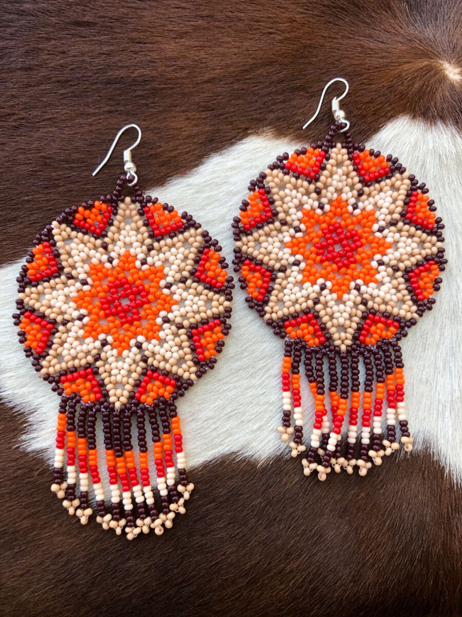 SALE 50% OFF - Indigenous Women Pattern Beaded Handmade Earrings For W –  Welcome Native Spirit