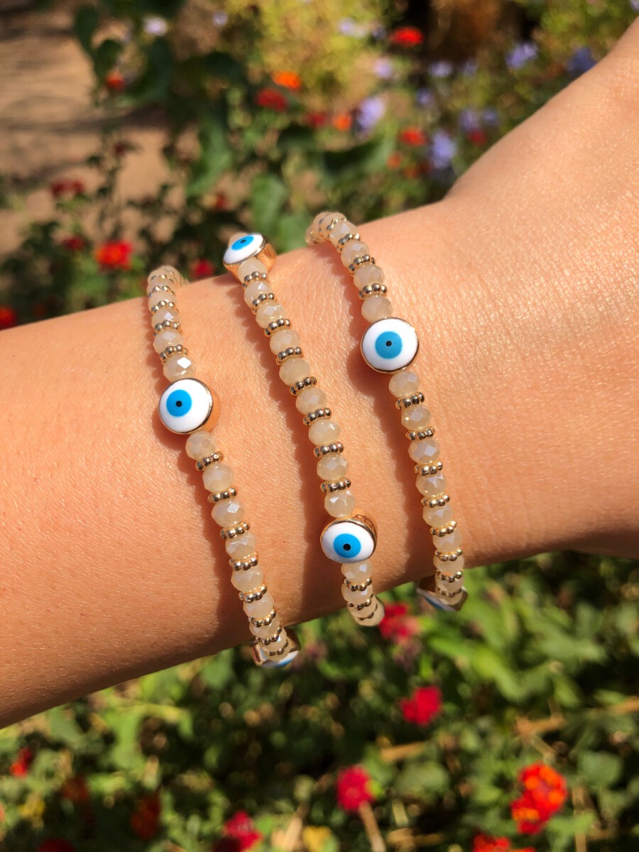 Evil Eye Bracelet Non-Gem 7 inch Stretch - Blue