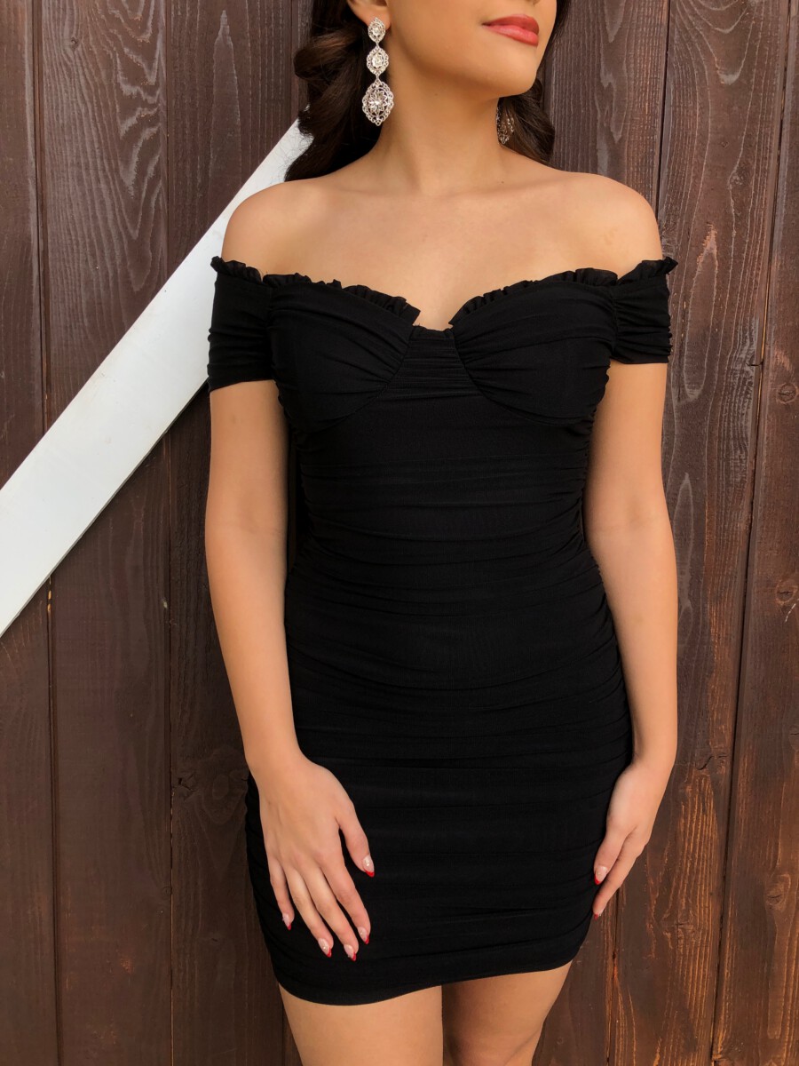 Buy Kazo Black Off Shoulder Mini Bodycon Dress for Women's Online @ Tata  CLiQ