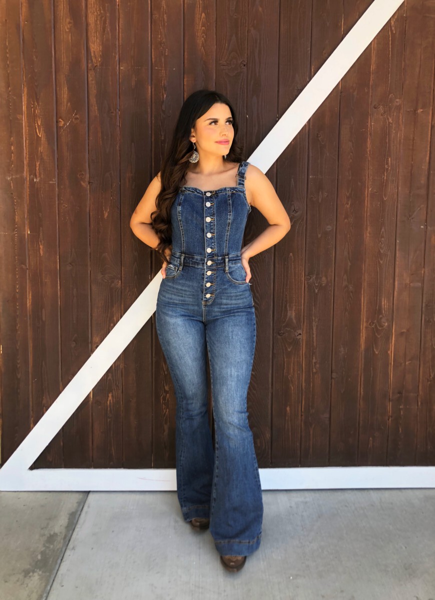 Discover more than 130 denim flare jumpsuit
