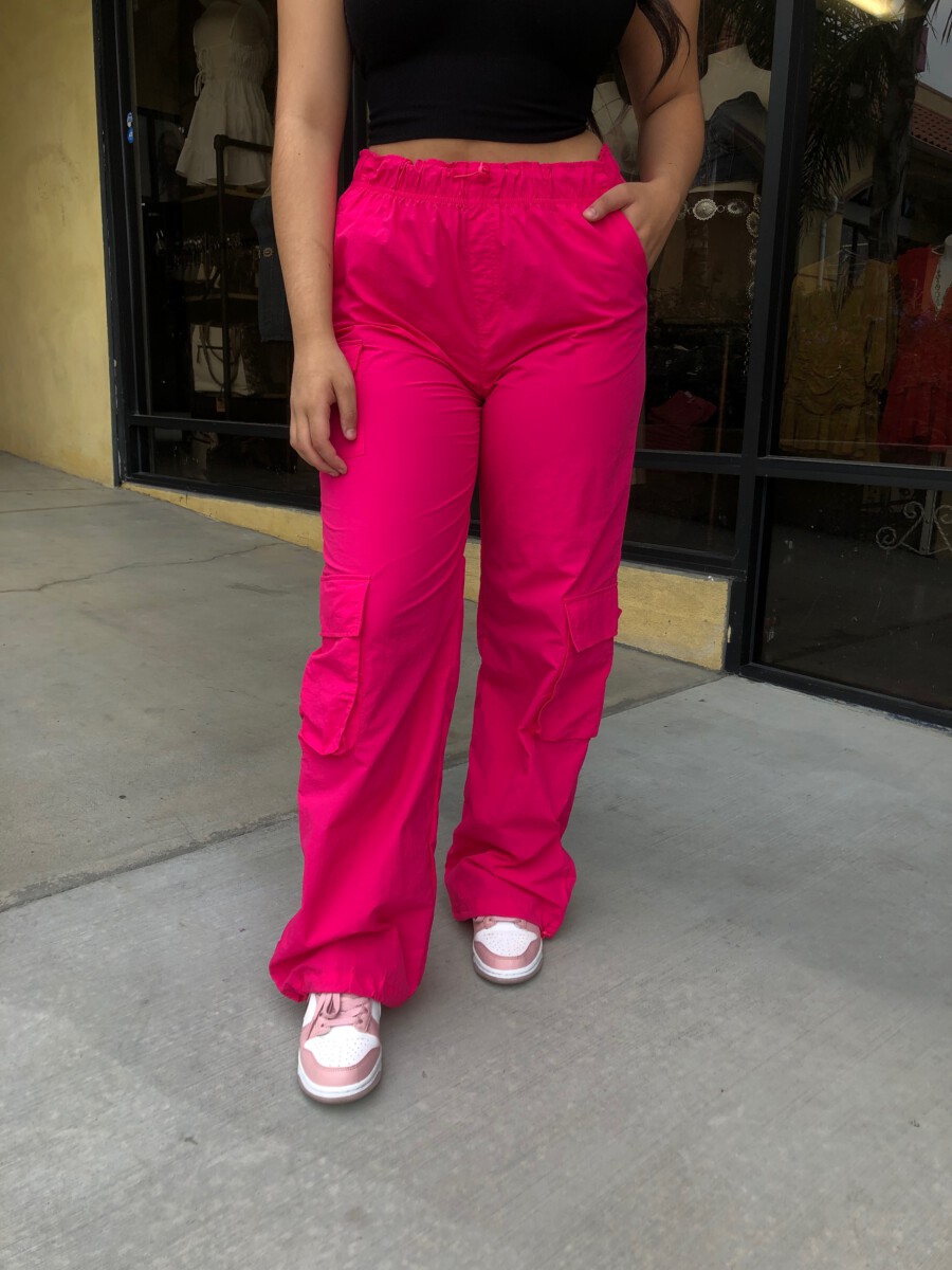 Jasmine ” Cargo Parachute Pants With Toggle Detail ( Fuchsia ) – Ale  Accessories